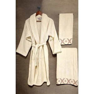 Sevgililer Günü Özel: Romantik Hatıralar Kadın 3'lü Banyo Havlusu ve Bornoz Seti (Vintage Seri)