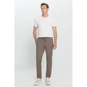 Comfort Fit Rahat Kesim Yan Cepli Desenli Beli Lastikli Pantolon