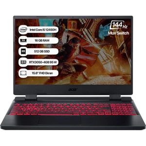 Nitro 5 NH.QFJEY.00A-16/512 I5 12450H 16GB 512GB SSD RTX3050-4GB Dos 144Hz 15.6" Taşınabilir Bilgisayar
