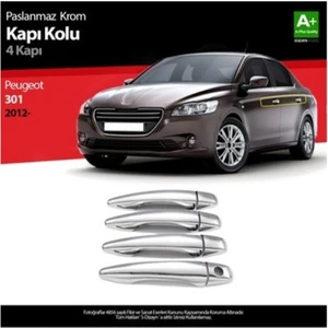 Peugeot 301 2012 ve Üzeri Modeller Krom Kapı Kolu 4 Kapı Paslanmaz Çelik