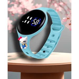 Dijital Dokunmatik LED Ekran Su Geçirmez Figürlü Çocuk Kol Saati Bileklik-Yuvarlak Ekran Dijital Çocuk Bileklik