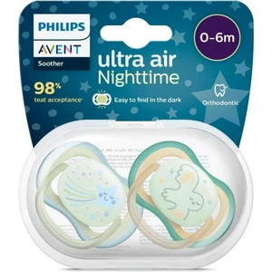 Philips Avent Ultra Air Gece Emziği 0-6 Ay, 2'li Erkek, SCF376/18