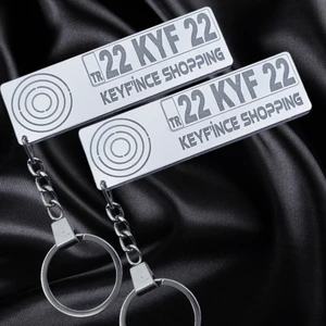 Keyf'ince Shopping Kişiye Özel Premium LED Işıklı Isimli Plaka Anahtarlık Kişiselleştirilebilir Araba Oto Motosiklet Hediye Süs Çelik Anahtarlık Numaratör Parlak Aynalı Gümüş Renk