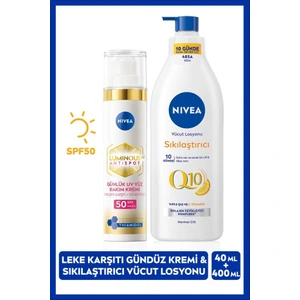 LUMINOUS630 Güneş Korumalı Leke Karşıtı Gündüz Yüz Kremi 40ML, Q10 Sıkılaştırıcı Vücut Losyonu 400ML