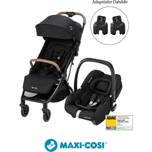 Eva-Cabriofix I-Size Otomatik Katlanan Seyahat Sistem Kompakt Bebek Arabası Black