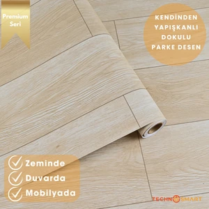 60×100 cm  Kendinden Yapışkanlı Parke Görünümlü Premium Zemin Duvar Kağıdı Dolap Kaplama
