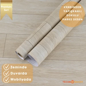 60×100 cm  Kendinden Yapışkanlı Parke Görünümlü Premium Zemin Duvar Kağıdı Dolap Kaplama