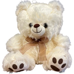 Peluş 30 cm Kurdeleli Ayı Ekru