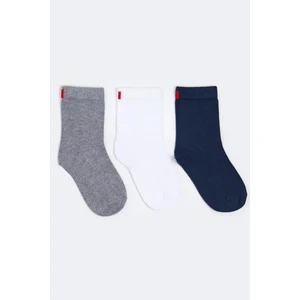 Katia & Bony 3'lü Paket Family Çocuk Soket Çorap Beyaz/Lacivert/Gri-Melanj