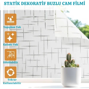 60CMX100CM Buzlu Desenli Cam Kaplama Filmi Statik Duşa Kabin Ofis Dekorasyon Folyo
