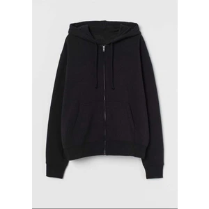 Unisex Kapüşonlu Fermuarlı Cepli Siyah Basic Sweatshırt