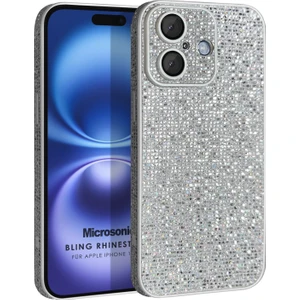 Apple iPhone 16 Plus Kılıf Bling Rhinestones Gümüş