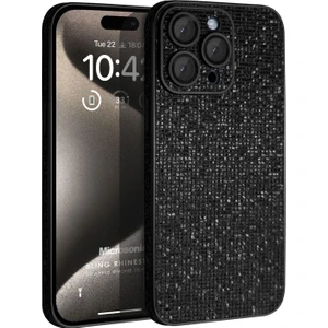 Apple iPhone 16 Pro Kılıf Bling Rhinestones Siyah