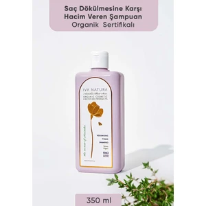 IVA NATURA Organik İçin Hyaluronik Asit İçeren Hacim Veren Günlük Şampuan Kekik Bitkisi Özlü 350 ML