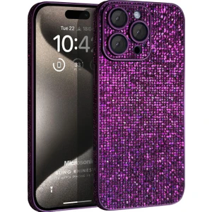 Apple iPhone 16 Pro Kılıf Bling Rhinestones Mor