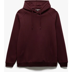 Reglan Kollu Pamuk Karışımlı Dikiş Detaylı Basic Kapşonlu Sweatshirt