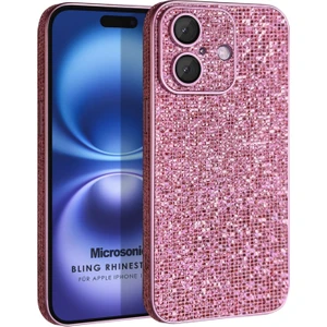 Apple iPhone 16 Kılıf Bling Rhinestones Pembe