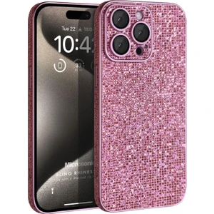 Apple iPhone 16 Pro Max Kılıf Bling Rhinestones Pembe