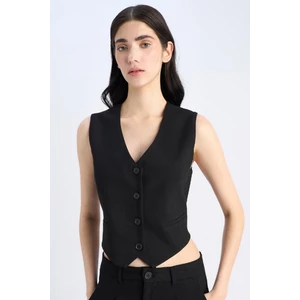 V Yaka Düğmeli Klasik Blazer Yelek C2026AX25SP