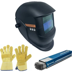 3'lü Kaynakçı Set Kaynak Maskesi + Elektrot + Eldiven