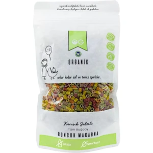 Organik Karışık Sebzeli Tam Buğday Boncuk Makarna 200 Gr +8 Ay