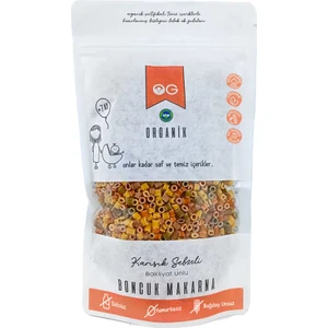 Organik Karışık Sebzeli Bakliyat Unlu Boncuk Makarna 200 Gr +8 Ay