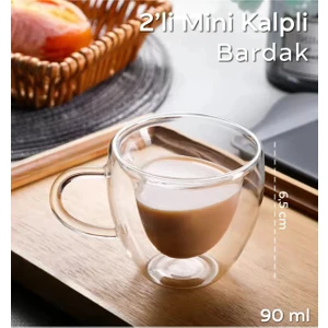 Octopus Bazaar Türk Kahvesi-Shot-Espresso Fincanı 2'li Kalpli