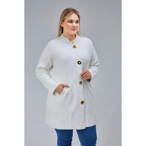 Triko Kaban Büyük Beden Kadın Sakallı Yünlü Çok Kalın Yüksek Kalite Anne Uzun Kışlık Hırka