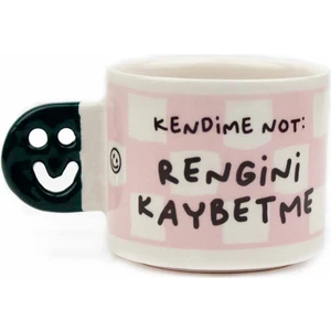 Palto Tasarım Kendime Not: Rengini Kaybetme! El Yapımı Gülen Kulp Kupa - Hediyelik Kupa Fincan Mug