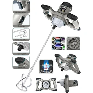 Alman 3000W Bakir Sargi 6 Kademe Devirli Ayarlı Elektirikli Alçı Boya ve Harç Karıştırıcı Grey DRG - 3000V