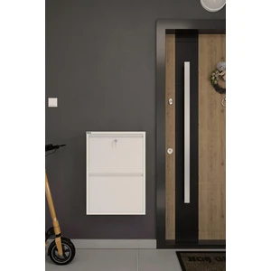 Kilitli 2'li Metal Ayakkabılık -  Beyaz