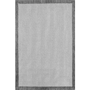 Türkmen Halı Siesta 1504 Antrasit Bordürlü Beyaz Sisal Halı Bordürlü Kolay Temizlenen Hasır Yolluk