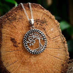 Ebrar Silver Gümüş Yaşam Ağacı Kolye 925 Ayar Gümüş Yaşam Ağacı Figürlü Unisex Taşsız Kolye
