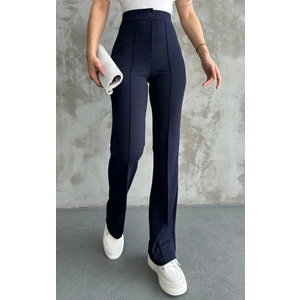 Kısmet Sepeti Kadın Lacivert Yüksek Bel Toparlayıcı Orijinal Krep Kumaş Palazzo Pantolon