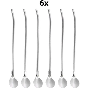 Çelik 6 Adet 22 cm Kokteyl Kahve Latte Karıştırma Barmen Kaşığı CIN759BY-6
