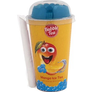 Bubble Tea | 350 ml Mango ve Yeşil Çay Aromalı Içecek ile Enerji Içeceği Aromalı Boba