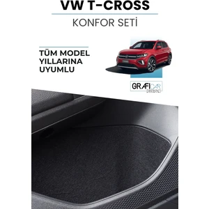 Volkswagen T-Cross Uyumlu Konfor Seti Araç içi Eşya Saklama Cepleri Kumaş Kaplama Ses Giderici Set