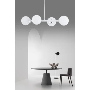 ŞL Şef Light Luxury Modern Tasarım Beyaz 4'lü Beyaz Glop Camlı Avize