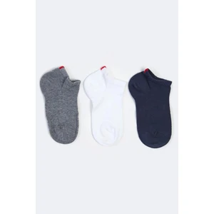 Katia & Bony  Run 3 Lü Çocuk Basic Patik Çorap - Beyaz/Lacivert/Gri