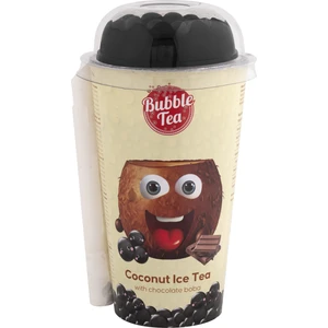 Bubble Tea | 350 ml Hindistan Cevizi ve Yeşil Çay Aromalı Içecek ile Çikolata Aromalı Boba