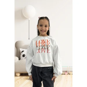 Kübra tekstil Kız Çocuk Love Baskılı Sweatshirt KT01900