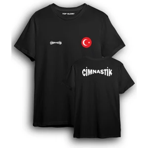 Top Glory Cimnastik Milli Takım Tişört Siyah Erkek XL Konforlu Tasarım Spor T-Shirt