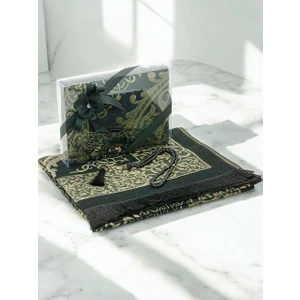 İhvan Online Gelin Damat Bohçasına Uygunlik Kutulu Inci Tesbihli Çeyizlik Seccade Seti Siyah