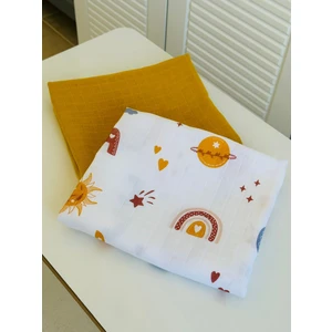 Fulya Tuhafiye  Pamuk 2'li Müslin Bebek Battaniye Seti Müslin Örtü 80 x 90 cm