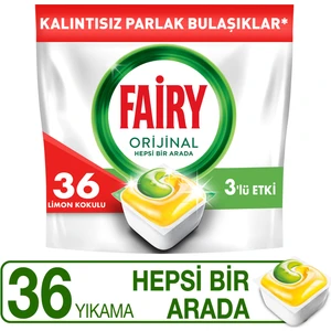 Hepsi Bir Arada Bulaşık Makinesi Deterjanı Kapsülü Limon Kokulu 36 Yıkama