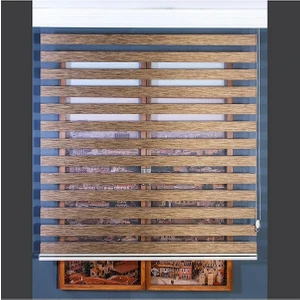 Koyu Kahve Alüminyum Kasa Zebra Perde Eteksiz