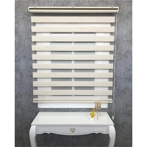 Zebra Perde Buzlu Kahve Desenli Bambu