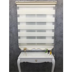 Krem Geniş Plise Stor Zebra Stor Güneşlik Perde