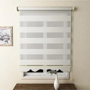 Ekru Plisei Ithal Kumaş Zebra Stor Perde Etek Dilimli