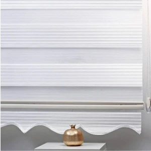 Beyaz Pliseli Alüminyum Kasa Zebra Perde Etekli